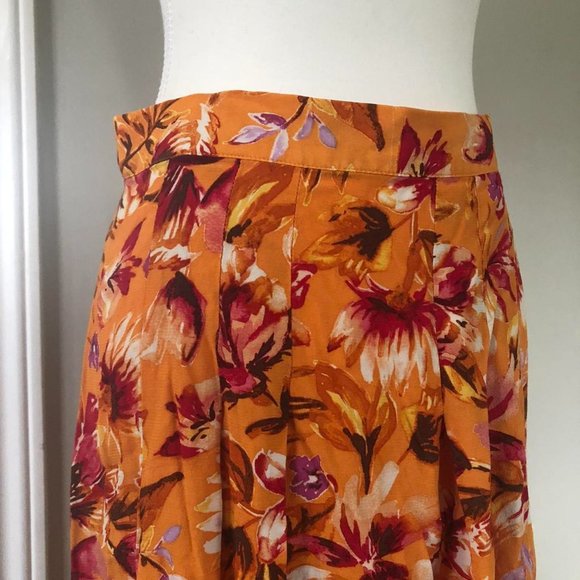 H&M orange floral midi skirt - Picture 3 of 5